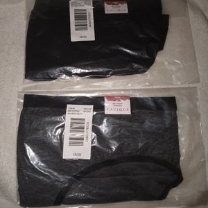 Bundle of 2: Cacique 18/20 No Show Hipster Panties Black & Black Marle Color